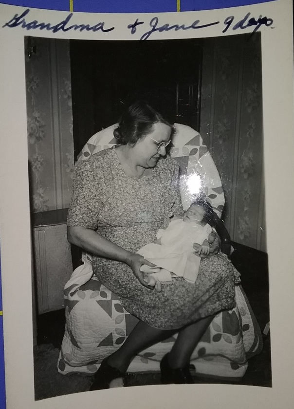 1948 sep 10 grandma tague holding jaye bower fish